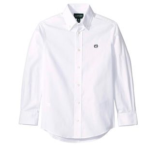 EUC Ralph Lauren White Oxford Button Down Shirt Size 14
